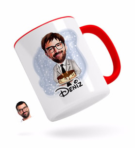 BK Gift Kişiye Özel Erkek Doğum Günü Karikatürlü Kırmızı Kupa Bardak-4
