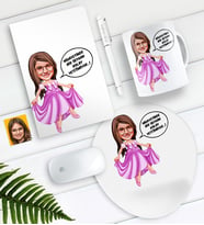 BK Gift Kişiye Özel Kolay Yetişmiyor Karikatürlü Defter Kalem Kupa Mouse Pad Seti-4 (Model 1)
