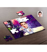 BK Gift Kişiye Özel Erkek Pizza Şefi Karikatürlü Ahşap Puzzle-1