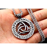 Paslanmaz Titanyum Çelik Odin Triquetra Üçleme Kelt Viking Kolye