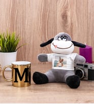 Baş Harfli Gold Kupa Bardak ve Peluş Eşek