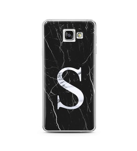 Samsung A3 (2016) Siyah Mermer Harf Tasarımlı Telefon Kılıfı S-Harfi 