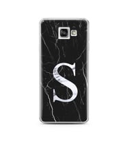 Samsung A3 (2016) Siyah Mermer Harf Tasarımlı Telefon Kılıfı S-Harfi 
