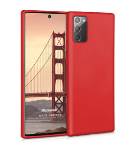 Microsonic Matte Silicone Samsung Galaxy Note 20 Kılıf Kırmızı