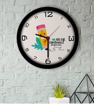 BK Gift Kişiye Özel En İyi Öğretmen Ahşap Duvar Saati-10 (Beyaz)
