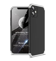 Microsonic Apple iPhone 12 Mini Kılıf Double Dip 360 Protective Siyah Gri