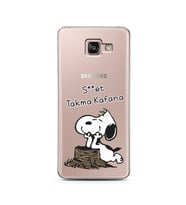 Snoopy Tasarımlı Süper Şeffaf Silikon Telefon Kılıfı Samsung A7 (2016)