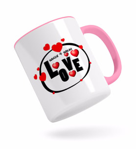BK Gift Kişiye Özel Love Tasarımlı Pembe Kupa Bardak-8