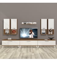 Decoraktiv Eko 8da Slm Retro Tv Ünitesi Tv Sehpası (Beyaz - Kahverengi)