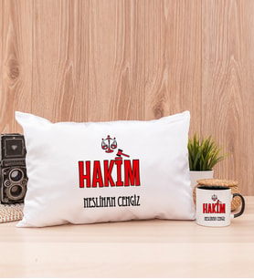 Hakim Dikdörtgen Yastık ve Siyah Kupa Bardak