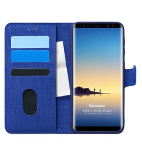 Microsonic Samsung Galaxy Note 8 Kılıf Fabric Book Wallet Lacivert