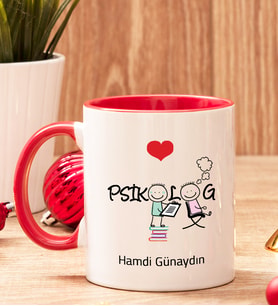 Psikologlara Hediye İçi Ve Kulpu Renkli Kupa Bardak