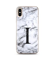 Iphone Xs Max Beyaz Mermer Harf Tasarımlı Telefon Kılıfı I-Harfi 