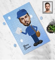 Kişiye Özel Postacı Tasarımlı Karikatür A4 99 Parça Puzzle Bay-1