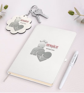 BK Gift Kişiye Özel Hemşire Beyaz Defter Kalem ve Anahtarlık Hediye Seti-4 (Model 1)