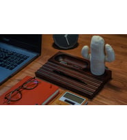 Kayigo Woody Üçlü Ofis Seti Koyu Kahverengi