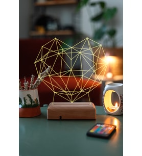 Sevgililer Günü Özel Tasarım 3D Geometrik Kalp Masaüstü Led Lamba