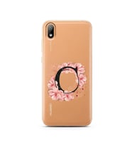 Pembe Çiçekli Harf Tasarım Süper Şeffaf Silikon Telefon Kılıfı Huawei Y5 2019 C-