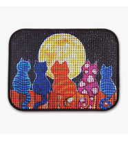 Elekli Desenli Kedi Tuvalet Önü Paspası 60 X 45 Cm (Çok Renkli)