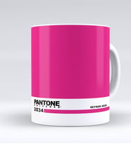BK Gift Kişiye Özel İsimli Pantone 2034 Beyaz Kupa Bardak