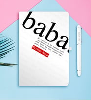 BK Gift Kişiye Özel Baba Temalı Beyaz Defter Kalem Seti
