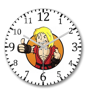 Ken Vault Boy Duvar Saati Bombeli Gercek Cam