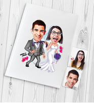 BK Gift Kişiye Özel Evleniyoruz Karikatür Düğün Anı Defteri  6