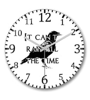 It Can't Rain All The Time Duvar Saati Bombeli Gercek Cam