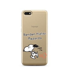 Snoopy Tasarımlı Süper Şeffaf Silikon Telefon Kılıfı Huawei Honor 7s - y5 2018 