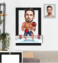 Kişiye Özel Sporcu Karikatürlü 3D Ahşap Tablo 30x47 Bay-4