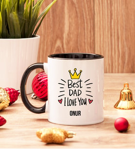 Best Dad Babaya Hediye Siyah Kupa Bardak