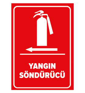 MIGNATIS - Yangın Söndürücü Sol Ok Levhası - Sac Malzeme 25x35cm