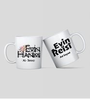 Kişiye Özel Evin Reisi ve Evin Hanımı İkili Kupa Bardak