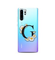 Papatya Harf Tasarım Süper Şeffaf Silikon Telefon Kılıfı Huawei P30 Pro  G-Harfi