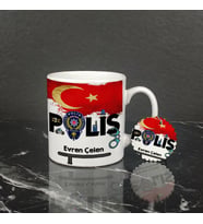 Polis Kupa Bardak ve Anahtarlık Set 002
