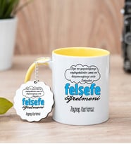 Felsefe Öğretmeni Sarı Kupa Bardak Ve Anahtarlık Set