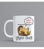 Şİşko Kedi Temalı Hediye Kupa Bardak Kişiye Özel Hediye W94