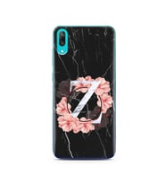 Mermer Çiçekli Harf Tasarım Süper Şeffaf Silikon Telefon Kılıfı Huawei Y7 Pro 20