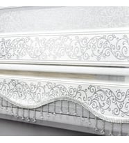 Brillant Beyaz Jakarlı Stor Zebra Perde 180x200