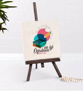 BK Gift Kişiye Özel En İyi Öğretmen Şovaleli Doğal Taş-3 (Beyaz)