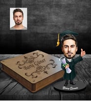 Kişiye Özel Mezuniyet Karikatürlü Ahşap Biblo Kutulu Bay-1