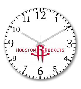 Houston Rockets Duvar Saati Bombeli Gercek Cam