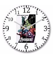 Avengers  Duvar Saati Bombeli Gercek Cam