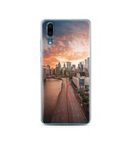 Cadde Tasarımlı Süper Şeffaf Silikon Telefon Kılıfı Huawei P20   