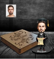 Kişiye Özel Mezuniyet Karikatürlü Ahşap Biblo Kutulu Bay-2