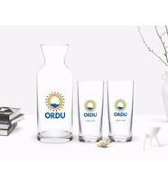 BK Gift Kişiye Özel Renkli Baskılı Ordu Tasarımlı Turistik İkili Rakı Bardağı ve Karaf Hediye Seti-1 (Model 1)