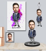 Kişiye Özel Patron Karikatürlü 3 lü Hediye Seti Bay-9
