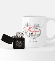 BK Gift Kişiye Özel Müzisyen Temalı Çakmak ve Kupa Seti - 1