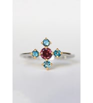 Topaz Taşlı Ayarlanabilir 14 K Rose Altın Kaplama Kadın Yüzük