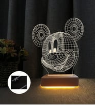 Mickey Fare Gece Lambası Doğum Günü Hediyesi 3d Led Lamba Dekoratif Gece Lambası Çocuk Odası Lambası (Sarı)